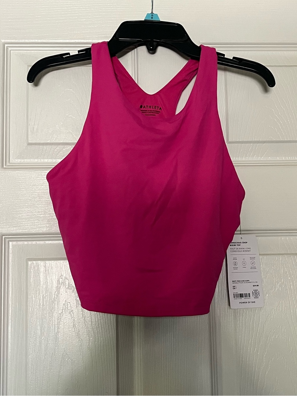 Athleta Hot Pink Racerback Tankini Crop